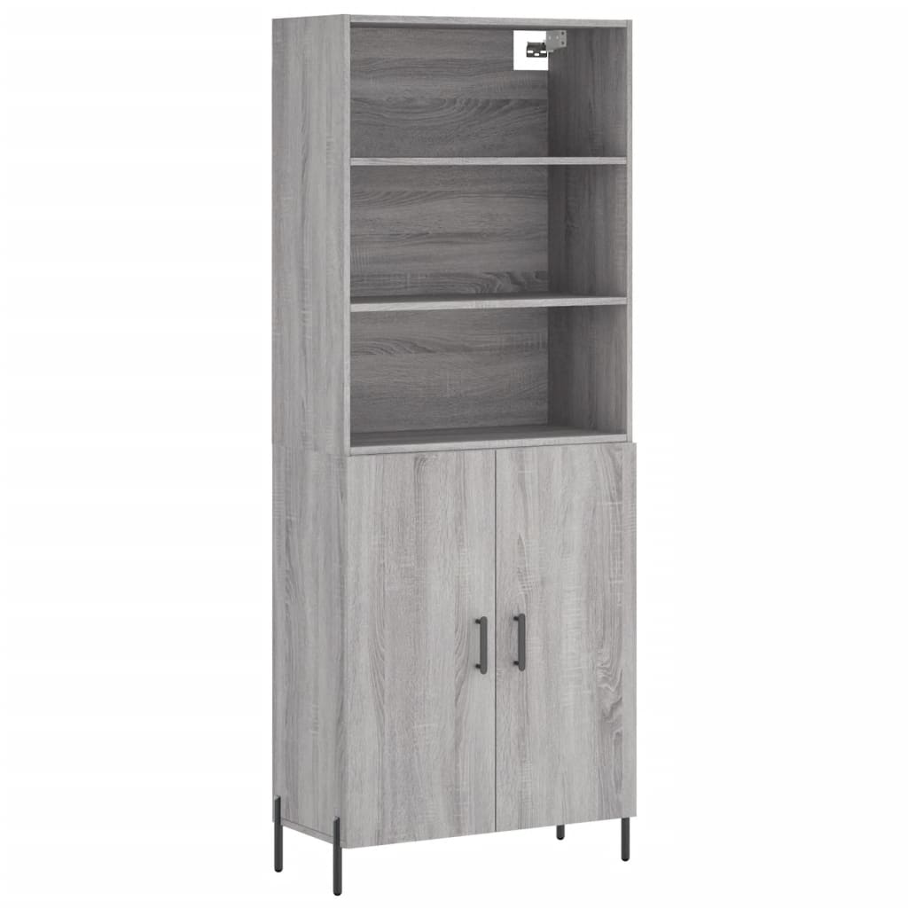 Dulap inalt, gri sonoma, 69,5x34x180 cm, lemn compozit