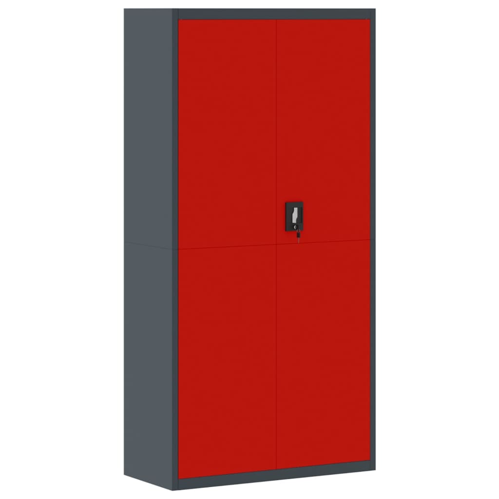 Fiset, antracit si rosu, 90x40x180 cm, otel
