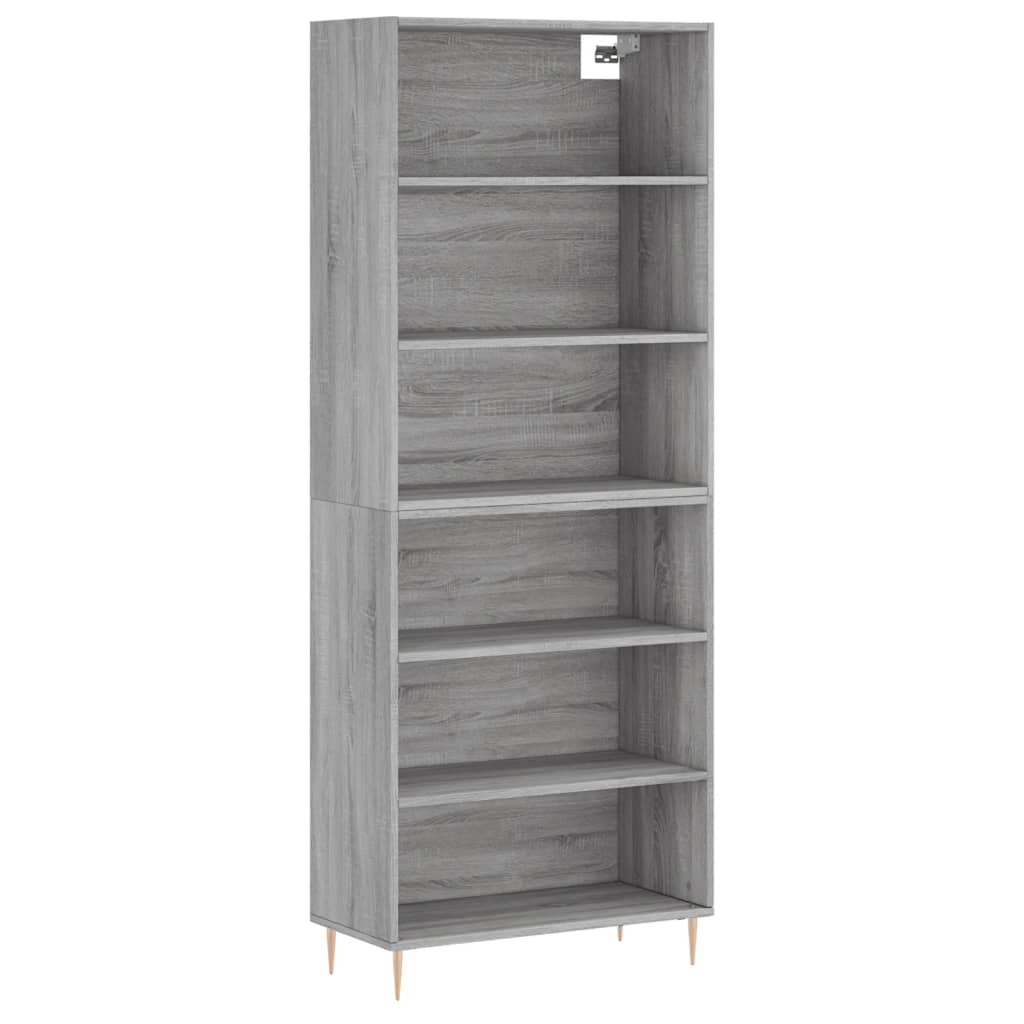 Dulap inalt, gri beton, 69,5x32,5x180 cm, lemn compozit