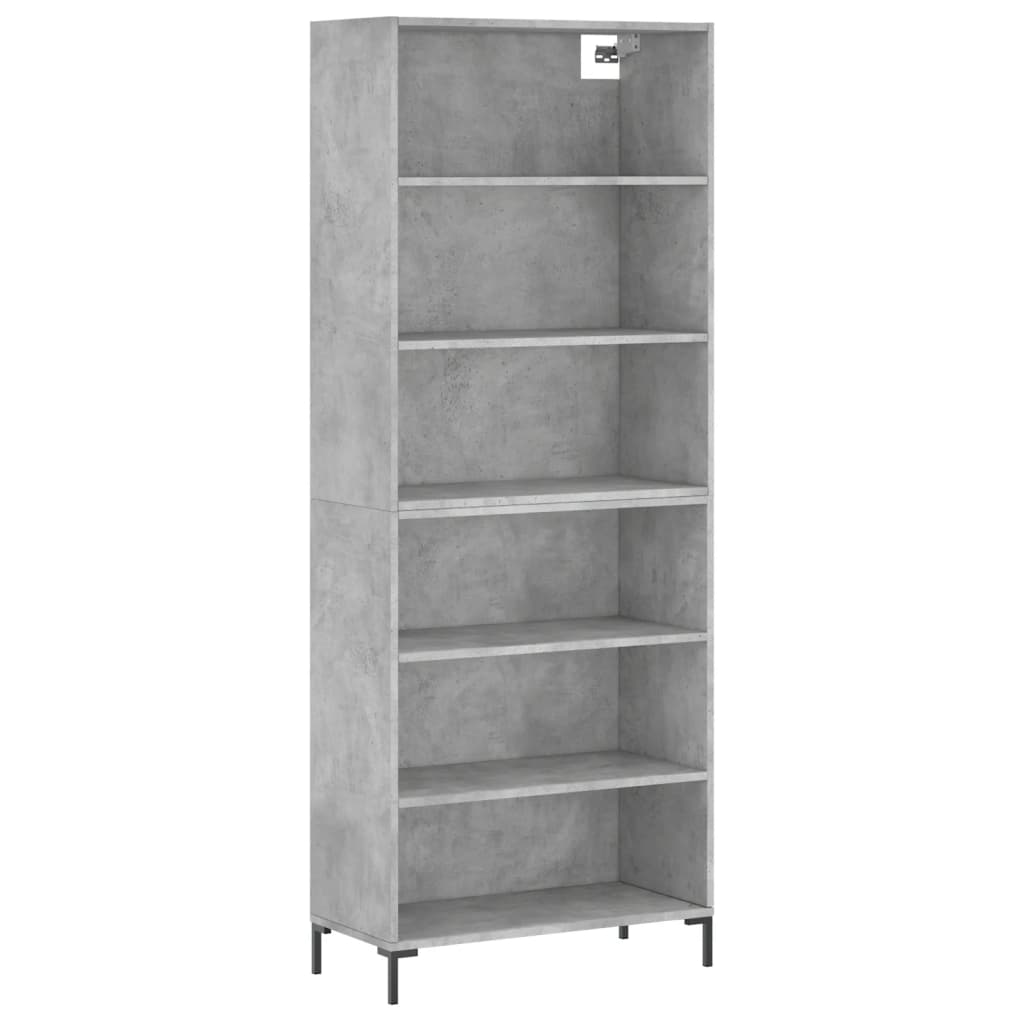 Dulap inalt, gri beton, 69,5x32,5x180 cm, lemn compozit