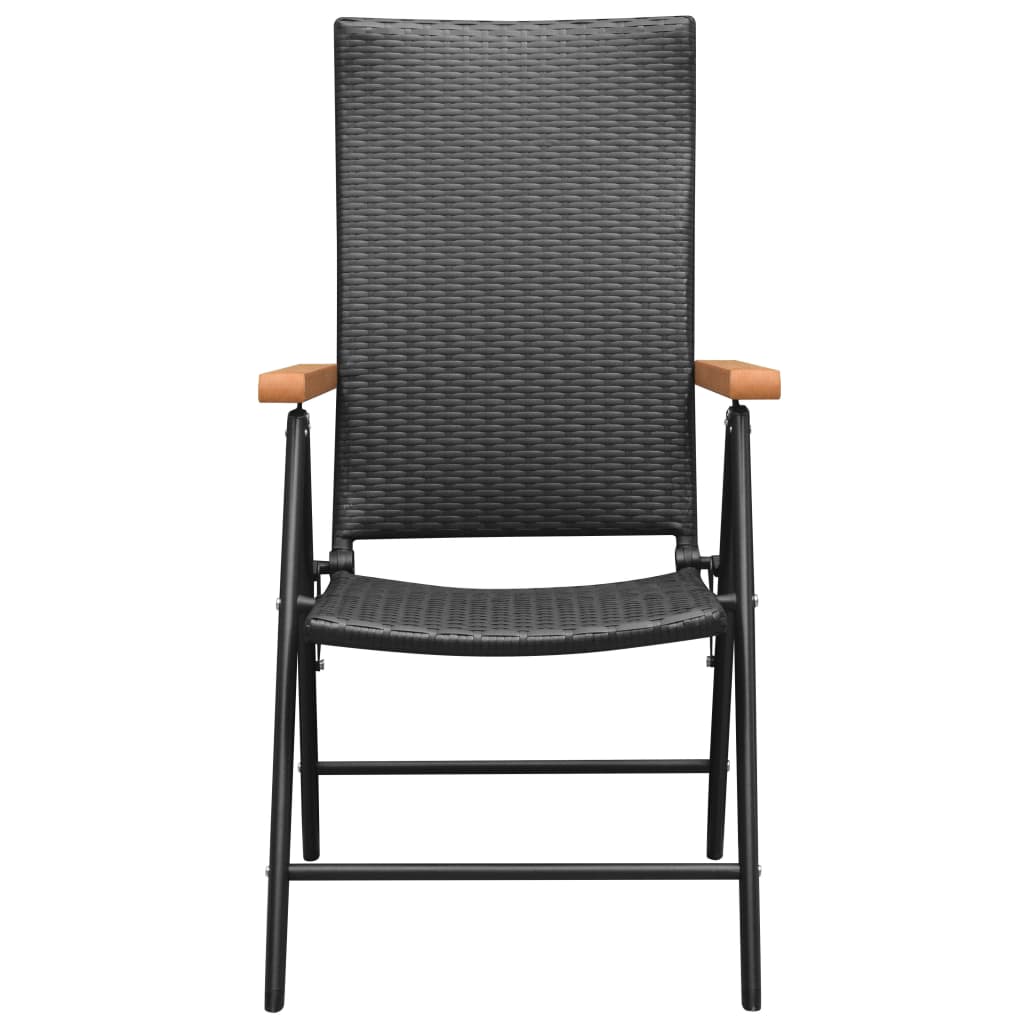Set de masa pentru gradina, 7 piese, negru si maro — imaginea 5
