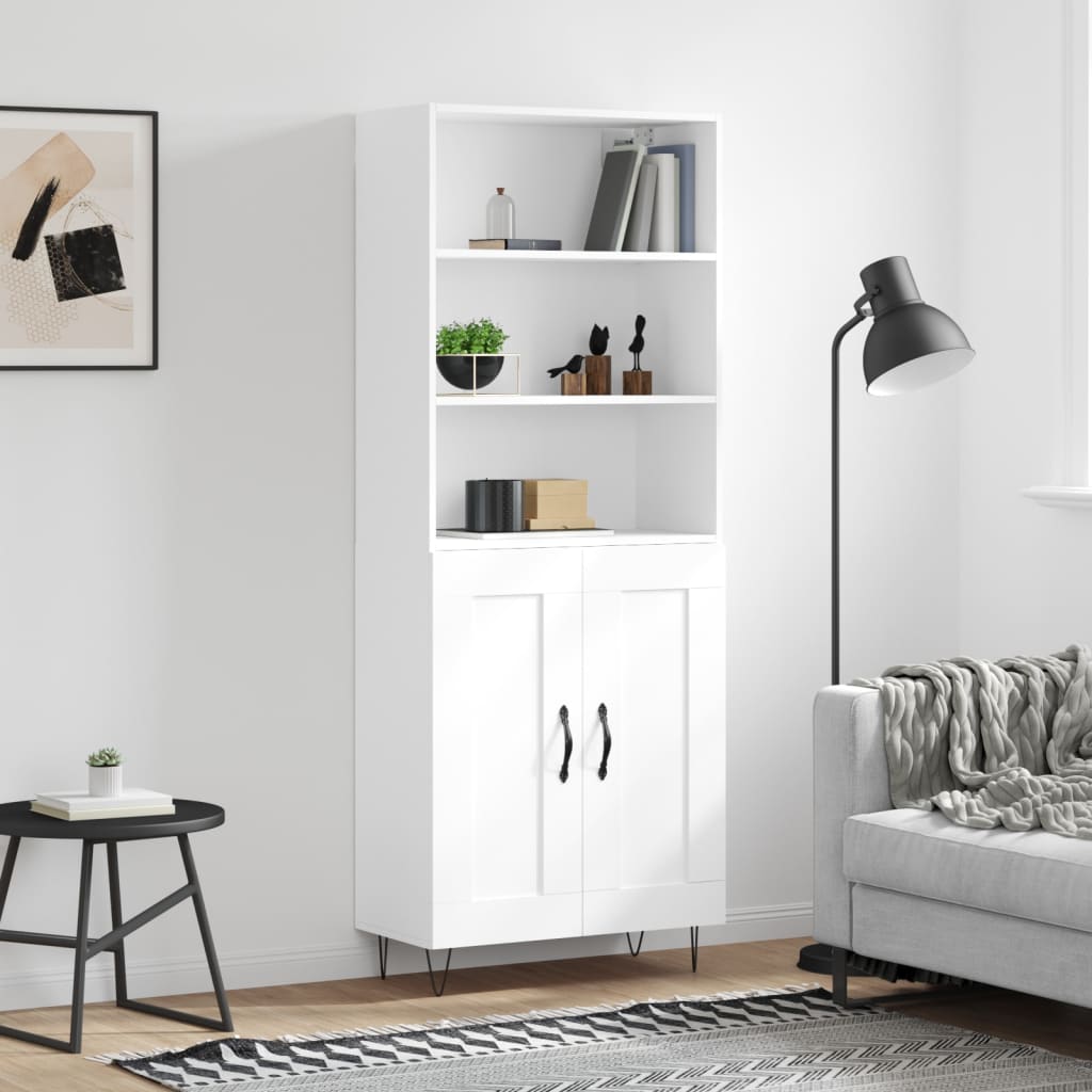 Dulap inalt, alb, 69,5x34x180 cm, lemn compozit — imaginea 2