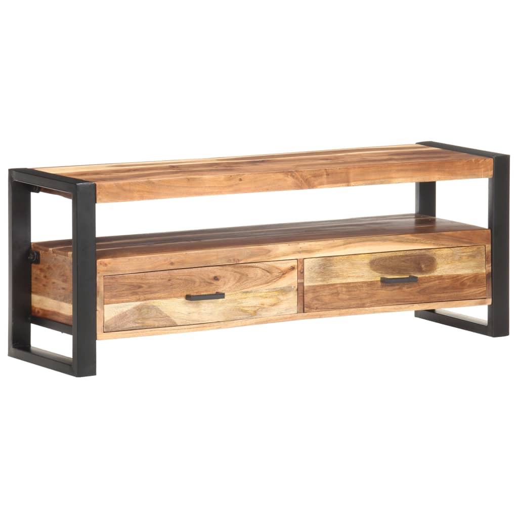 Comoda TV, 120 x 35 x 45 cm, lemn masiv cu finisaj miere — imaginea 8