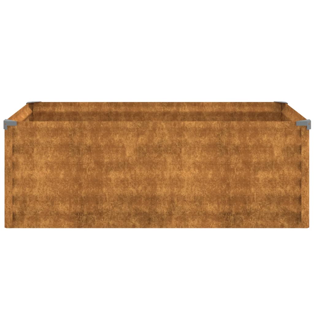Strat inaltat de gradina, 100x50x36 cm, otel corten — imaginea 4