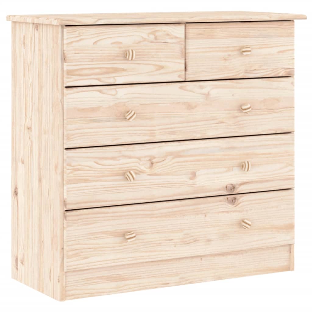 Comoda cu sertare ALTA, 77x35x73 cm, lemn masiv de pin