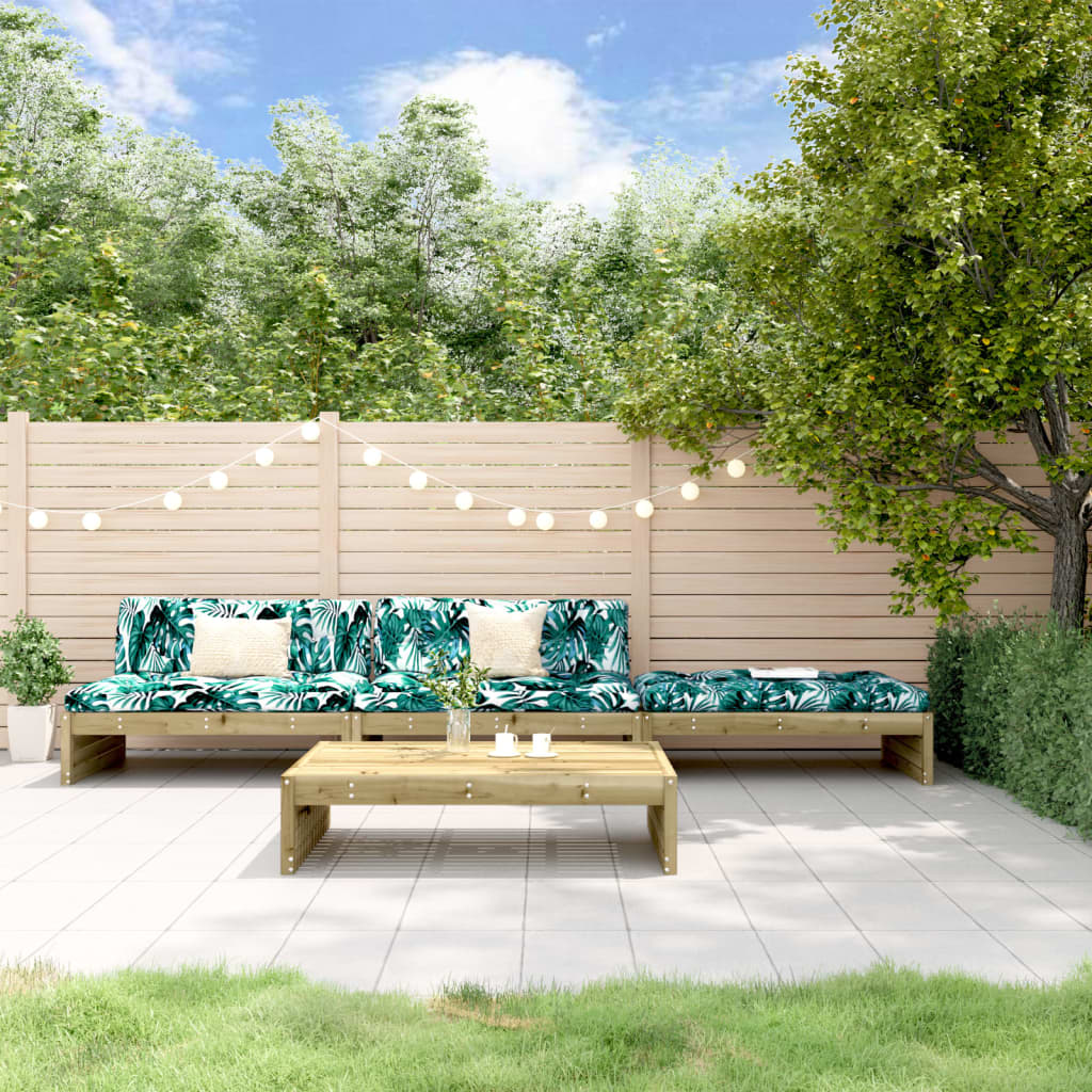 Set mobilier de gradina cu perne, 4 piese, lemn de pin tratat — imaginea 2