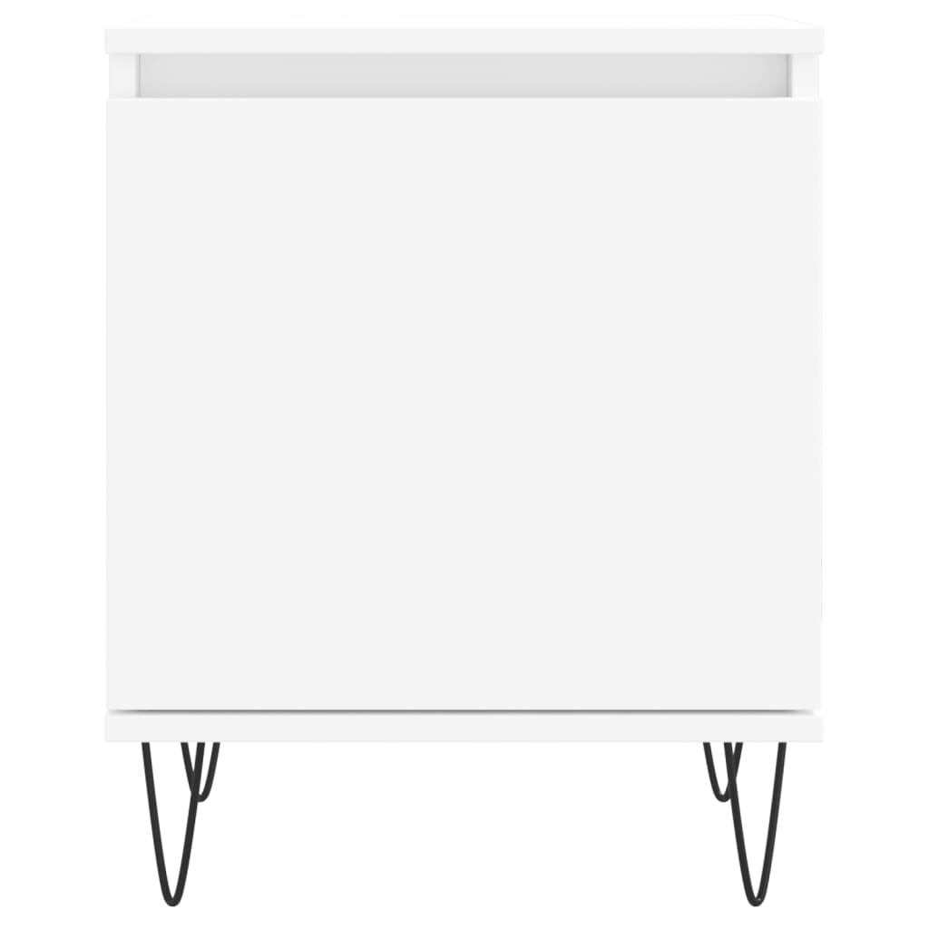 Noptiere, 2 buc, alb, 40x30x50 cm, lemn compozit — imaginea 5