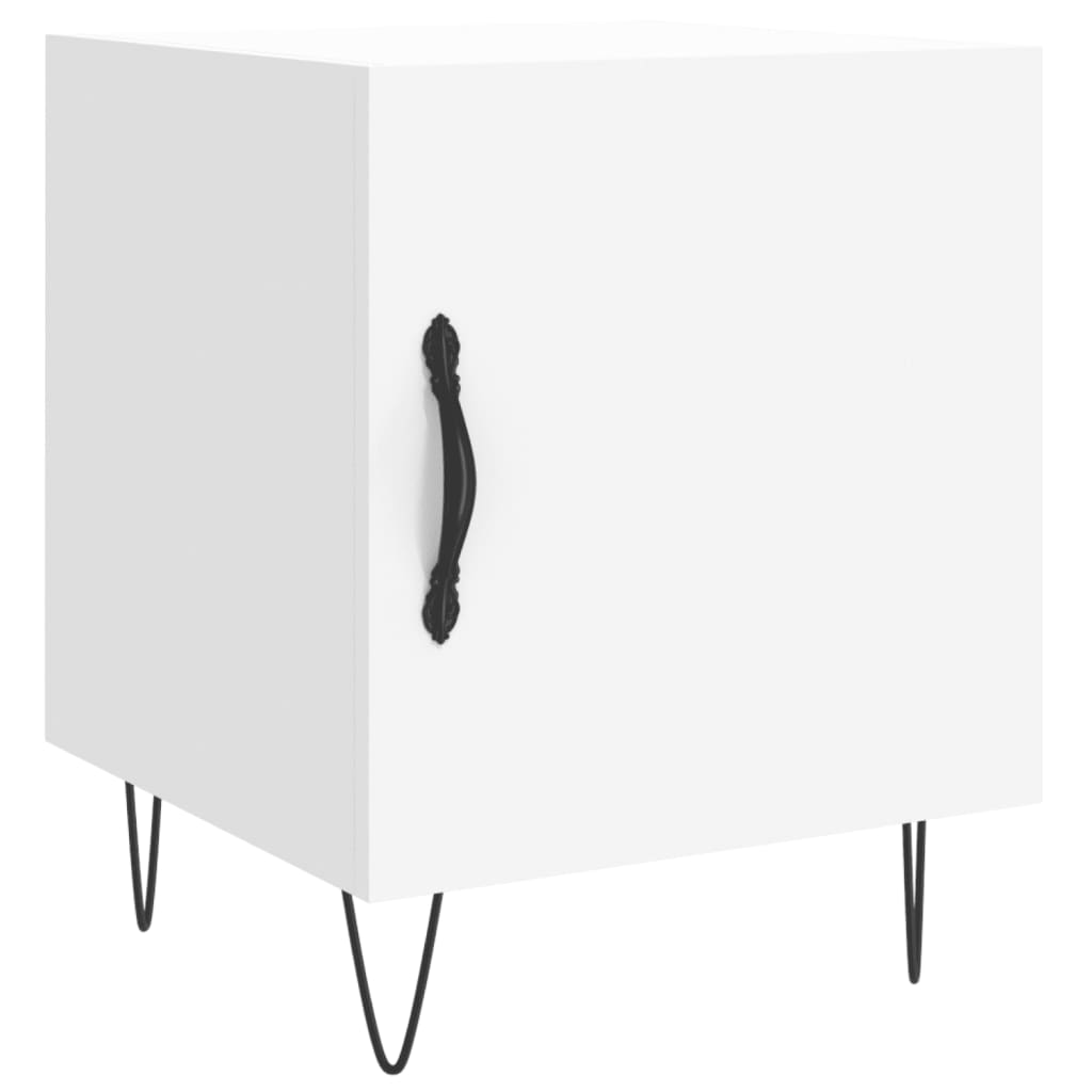 Noptiere, 2 buc., alb, 40x40x50 cm, lemn compozit — imaginea 5