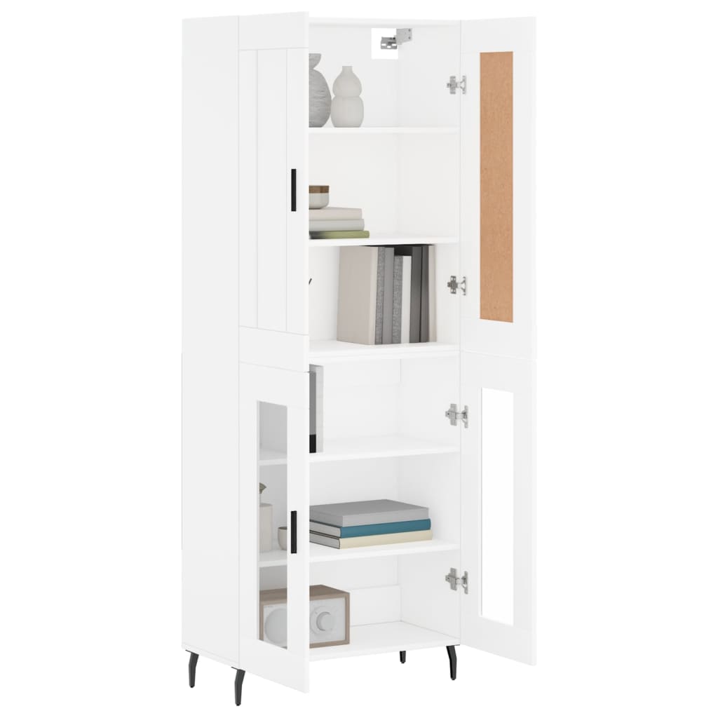 Dulap inalt, alb, 69,5x34x180 cm, lemn compozit — imaginea 3