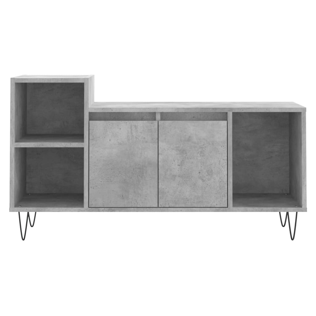 Comoda TV, gri beton, 100x35x55 cm, lemn prelucrat — imaginea 5