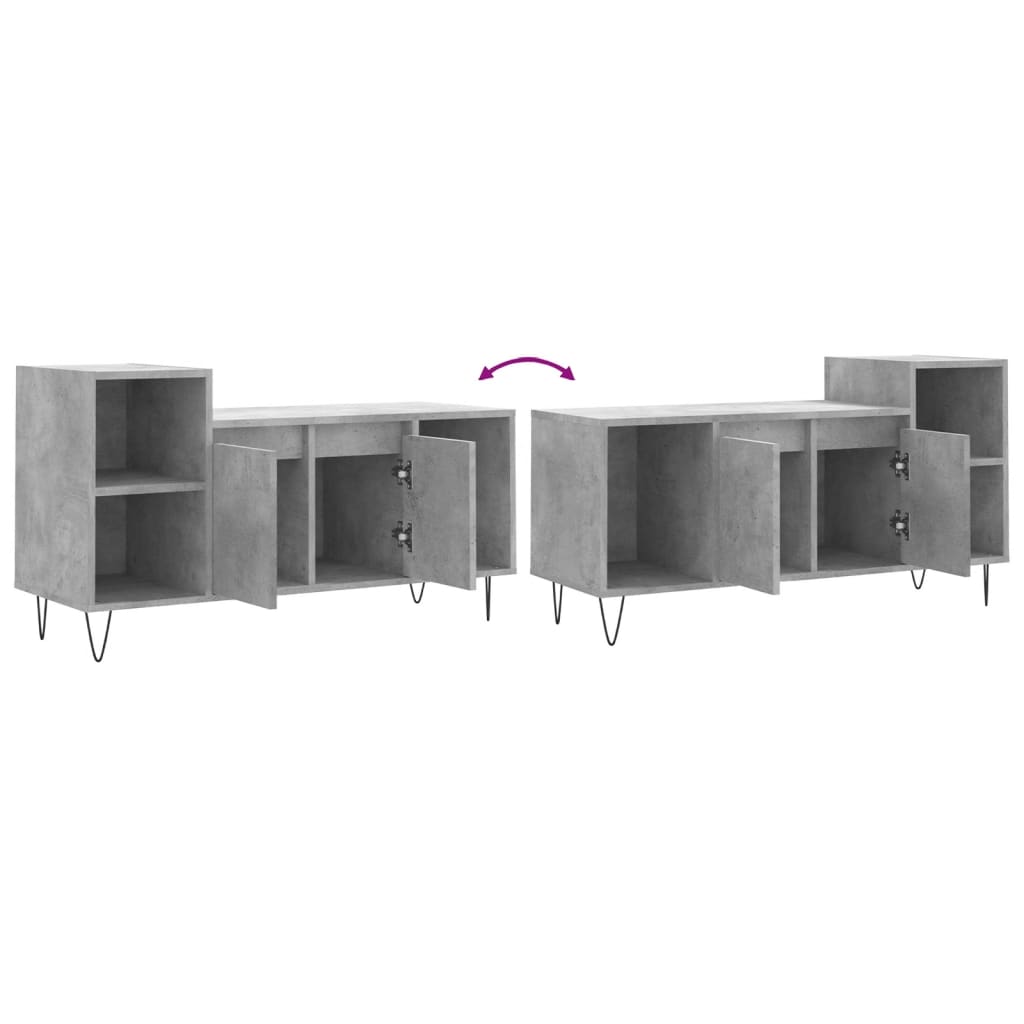 Comoda TV, gri beton, 100x35x55 cm, lemn prelucrat — imaginea 9
