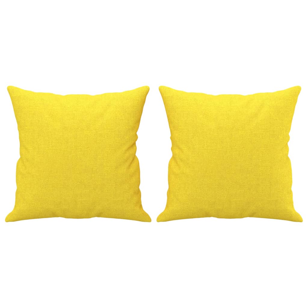 Canapea cu 2 locuri cu pernute, galben deschis, 120 cm, textil — imaginea 5