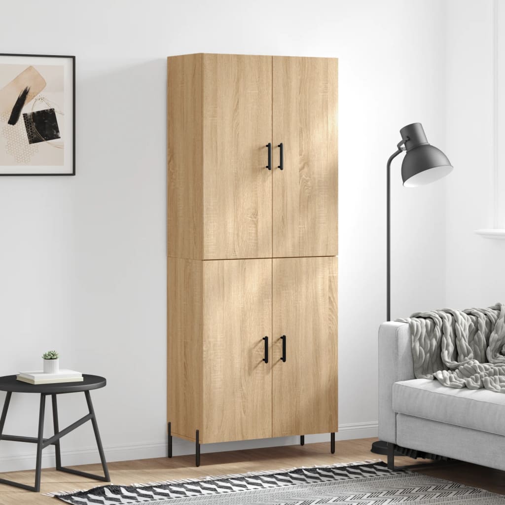 Dulap inalt, stejar sonoma, 69,5x34x180 cm, lemn compozit — imaginea 2