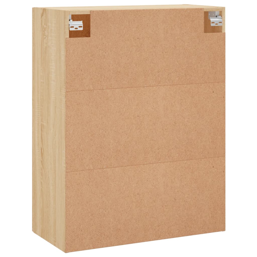 Dulapuri montate pe perete, 2 buc, stejar sonoma, 69,5x34x90 cm, model negru model tub — imaginea 8