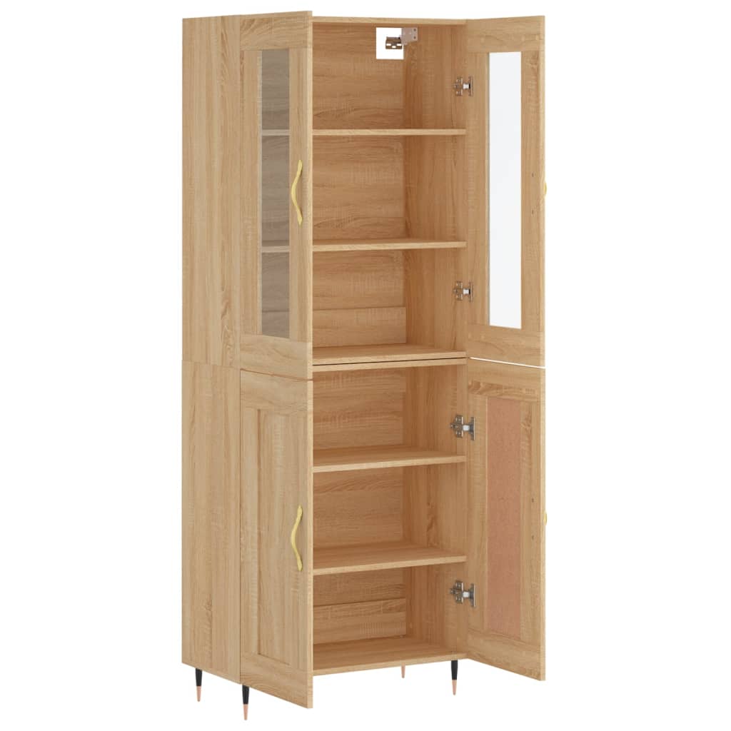 Dulap inalt, stejar sonoma, 69,5x34x180 cm, lemn compozit — imaginea 4