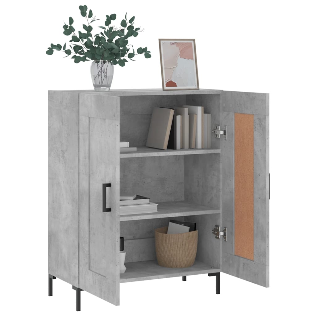 Servanta, gri beton, 69,5x34x90 cm, lemn compozit — imaginea 4