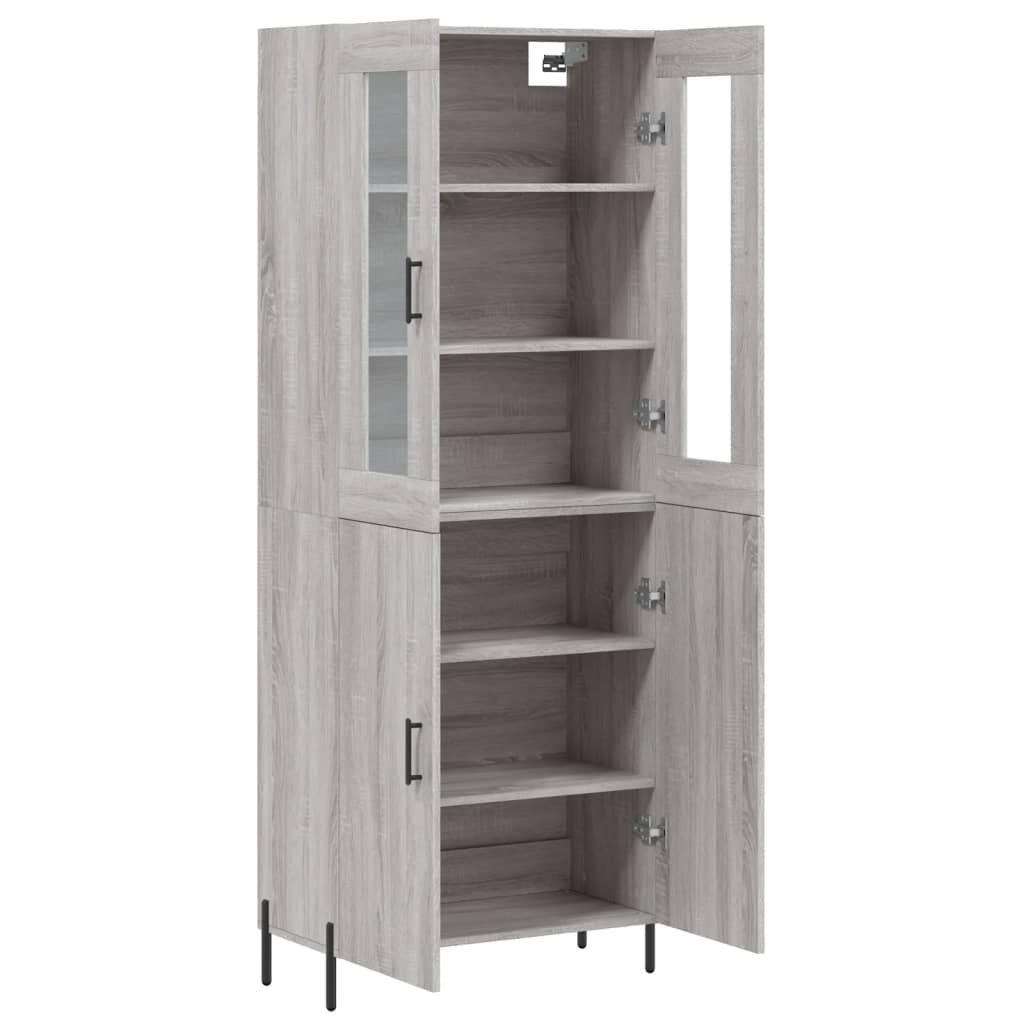 Dulap inalt, gri sonoma, 69,5x34x180 cm, lemn compozit — imaginea 4