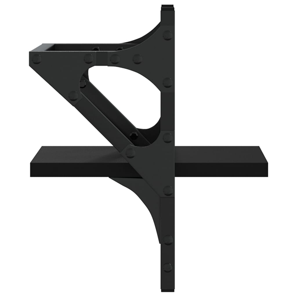 Rafturi de perete cu bare, 2 buc, negru, 20x25x30 cm — imaginea 6