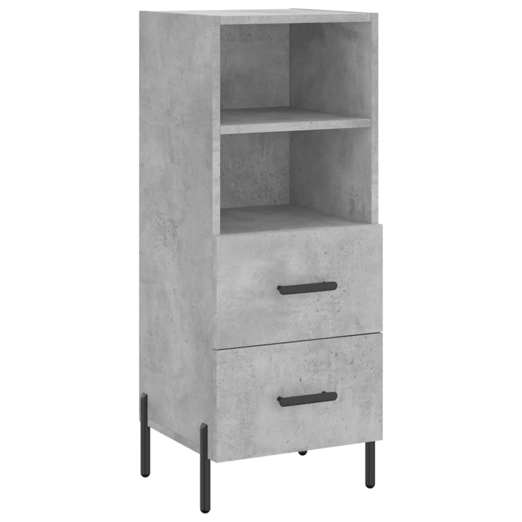 Dulap inalt, gri beton, 34,5x34x180 cm, lemn prelucrat — imaginea 5