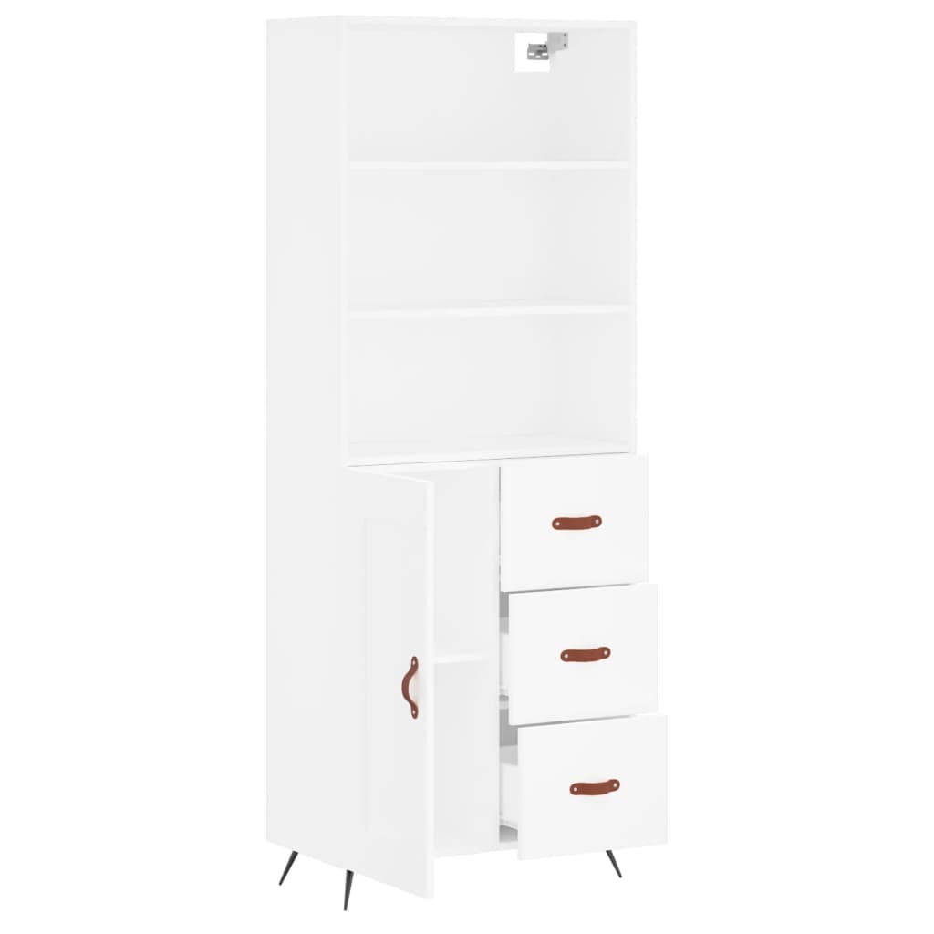 Dulap inalt, alb, 69,5x34x180 cm, lemn compozit — imaginea 4