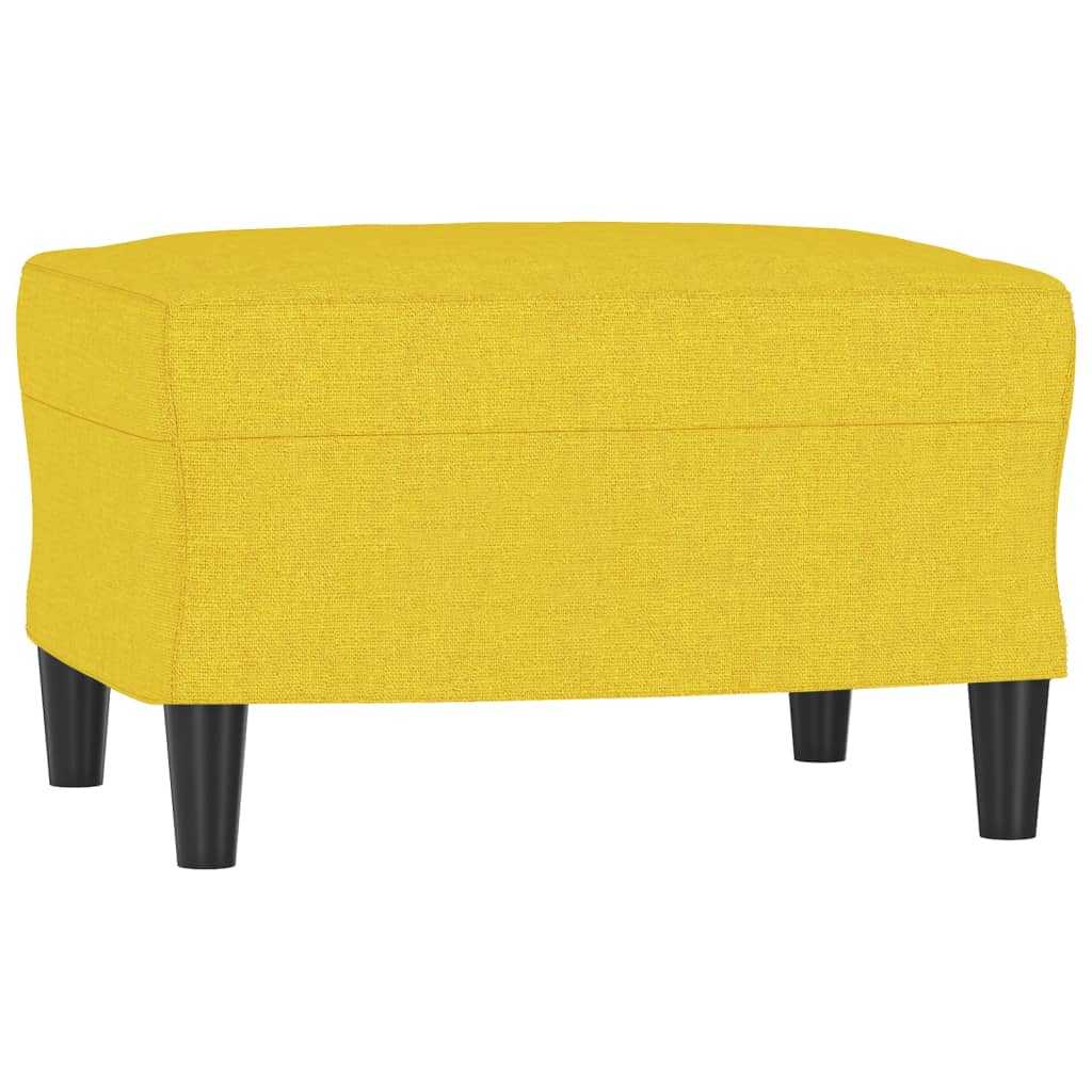 Canapea cu 3 locuri si taburet, galben deschis, 180 cm, textil — imaginea 5