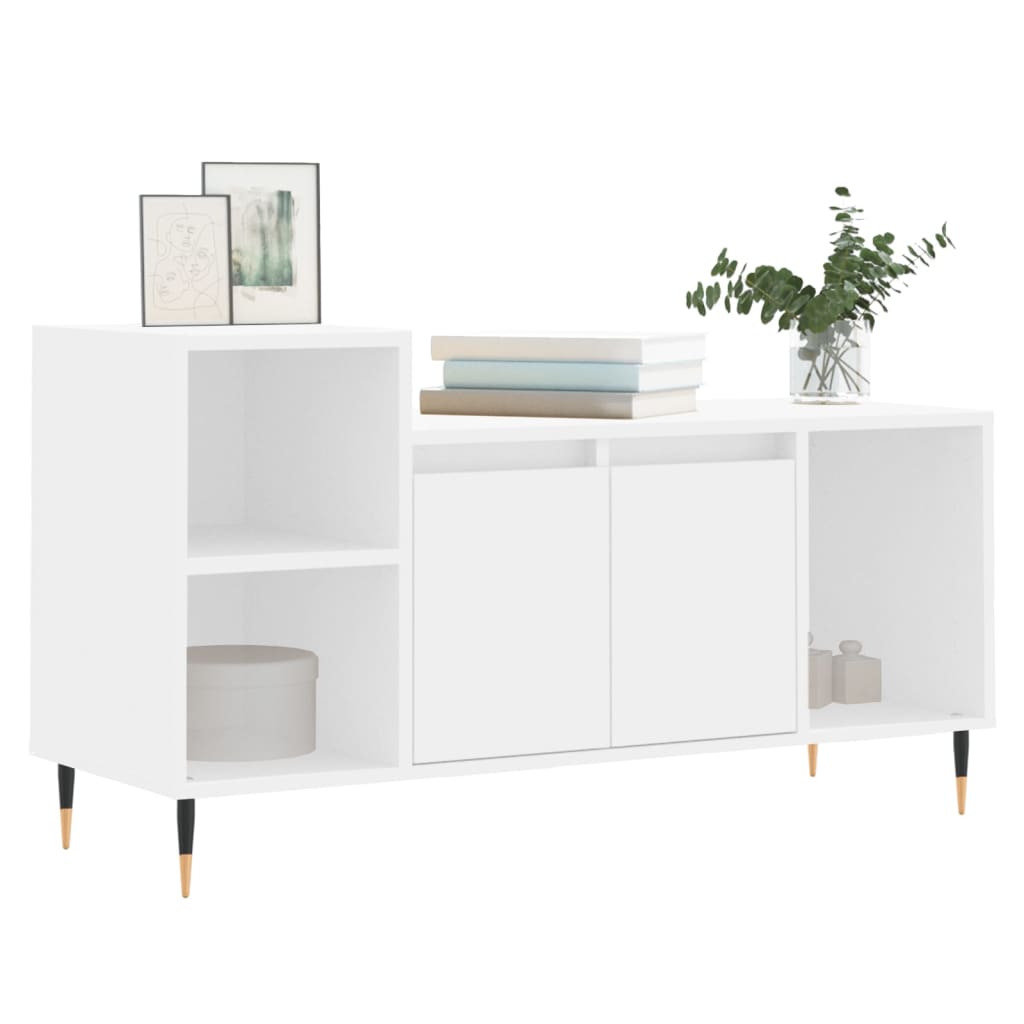 Comoda TV, alb, 100x35x55 cm, lemn prelucrat — imaginea 3