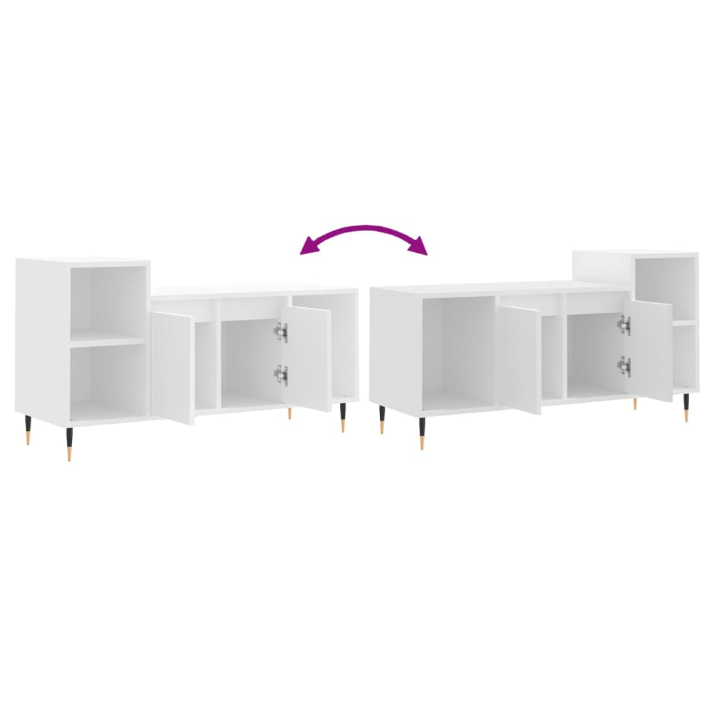 Comoda TV, alb, 100x35x55 cm, lemn prelucrat — imaginea 9