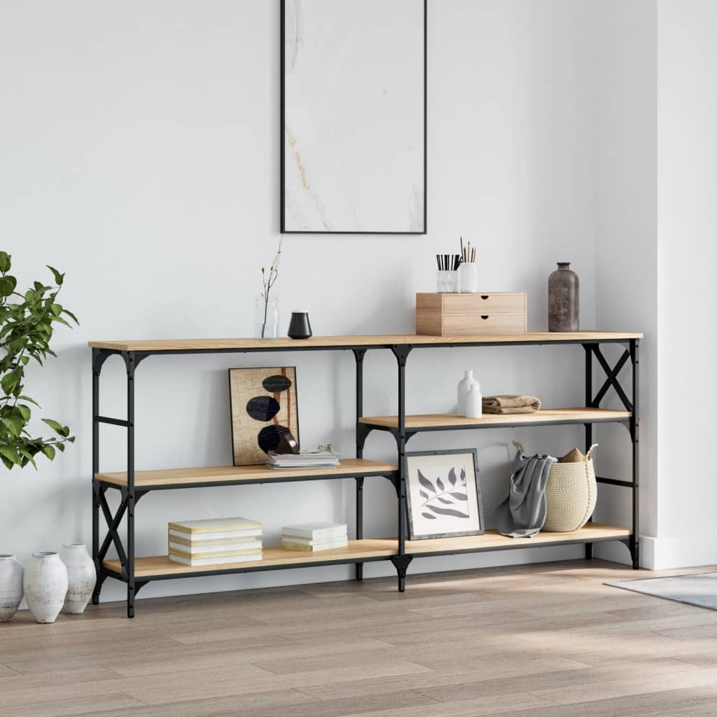 Masuta consola, stejar sonoma, 180x29x76,5 cm, lemn prelucrat — imaginea 2
