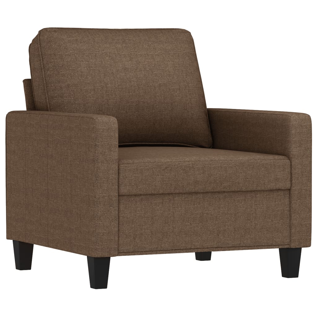 Fotoliu canapea cu taburet, maro, 60 cm, material textil — imaginea 4
