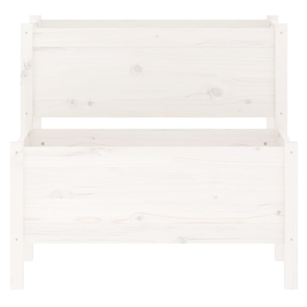Jardiniera, alb, 84,5x84x75 cm, lemn masiv de pin — imaginea 4