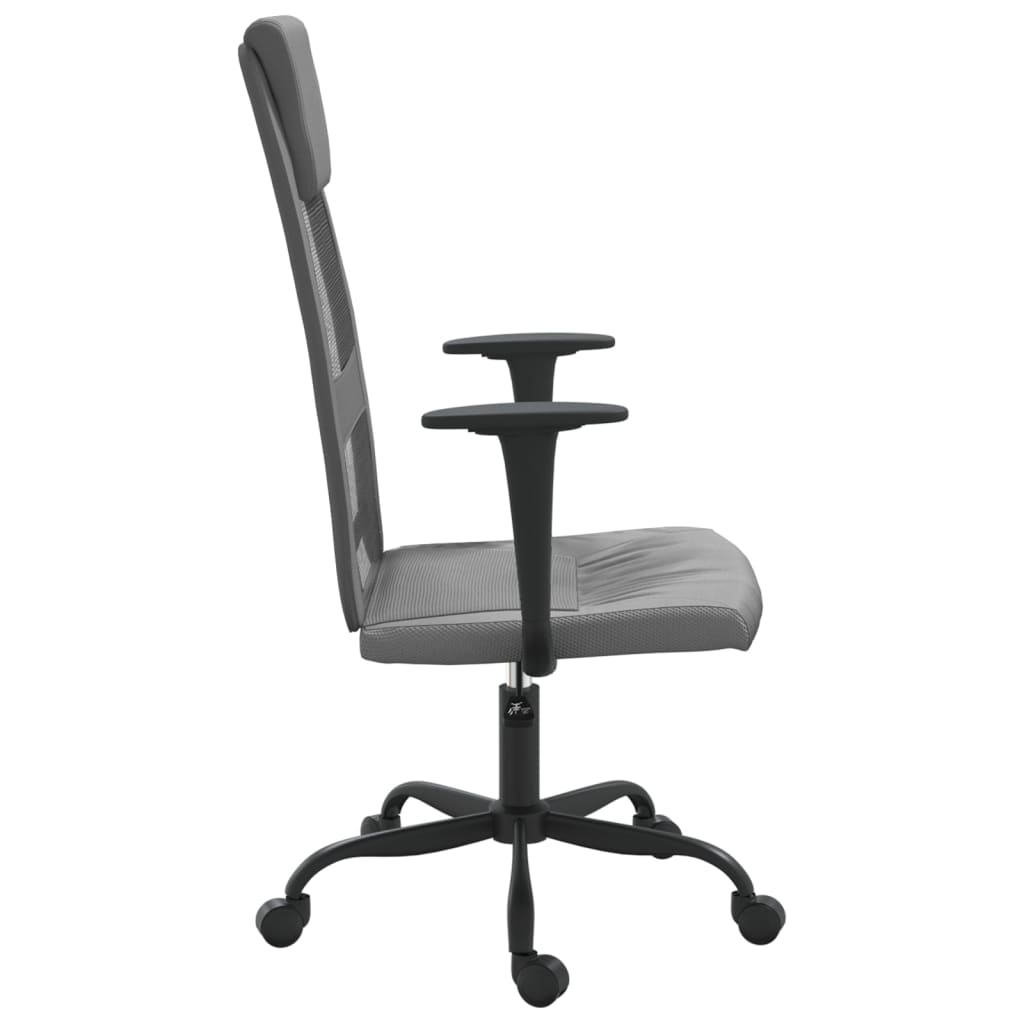 Scaun birou reglabil in inaltime, gri, piele artificiala/plasa — imaginea 4