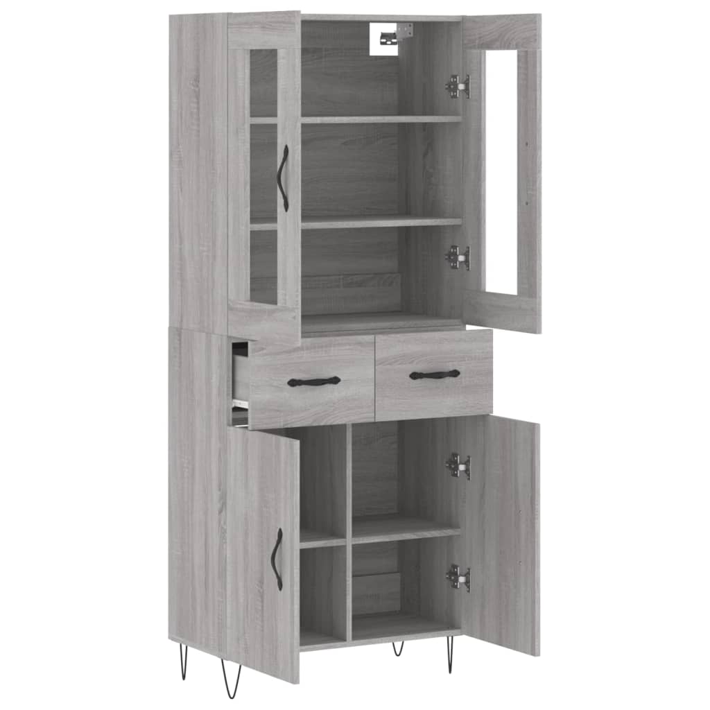 Dulap inalt, gri sonoma, 69,5x34x180 cm, lemn compozit — imaginea 4