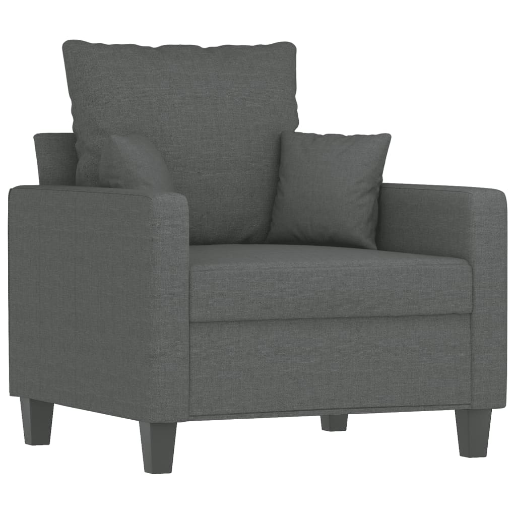 Fotoliu canapea, gri inchis, 60 cm, material textil