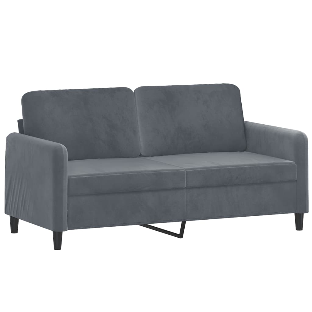 Set canapea, 2 piese, gri inchis, catifea — imaginea 4