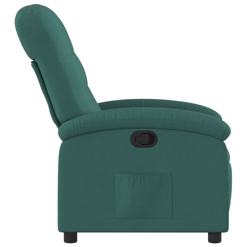 Fotoliu rabatabil, verde inchis, material textil — imaginea 4