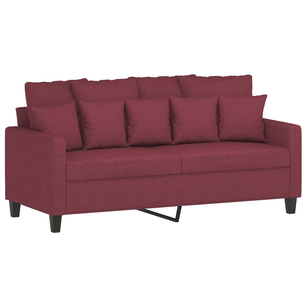 Canapea cu 2 locuri, rosu vin, 140 cm, material textil