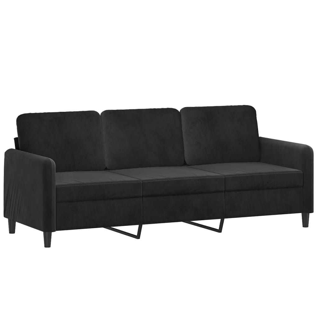 Set canapea 2 piese, negru, catifea — imaginea 4