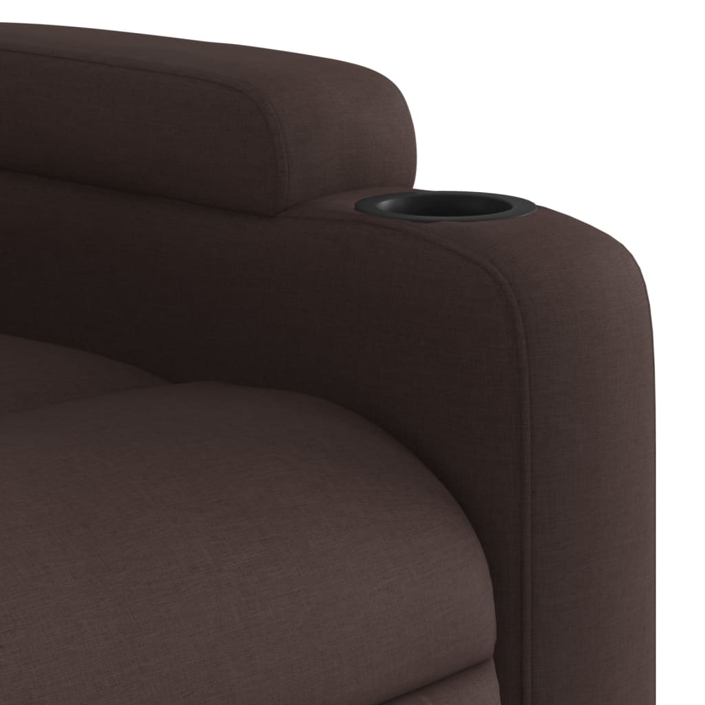 Fotoliu rabatabil, maro inchis, material textil — imaginea 8