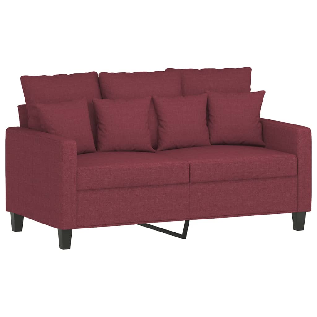 Canapea cu 2 locuri, rosu vin, 120 cm, material textil