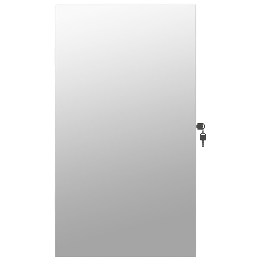 Dulap de bijuterii cu oglinda si lumini LED, de perete, alb — imaginea 4