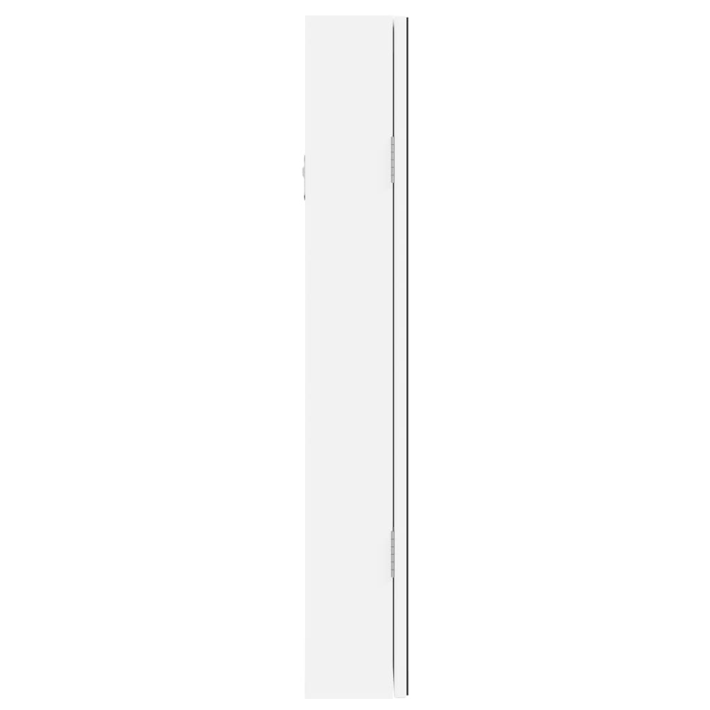 Dulap de bijuterii cu oglinda si lumini LED, de perete, alb — imaginea 5