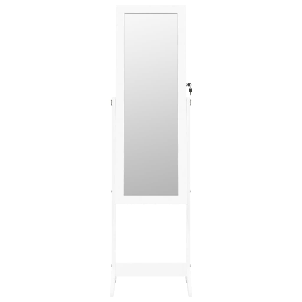 Dulap autonom de bijuterii, cu oglinda si lumini LED, alb — imaginea 4
