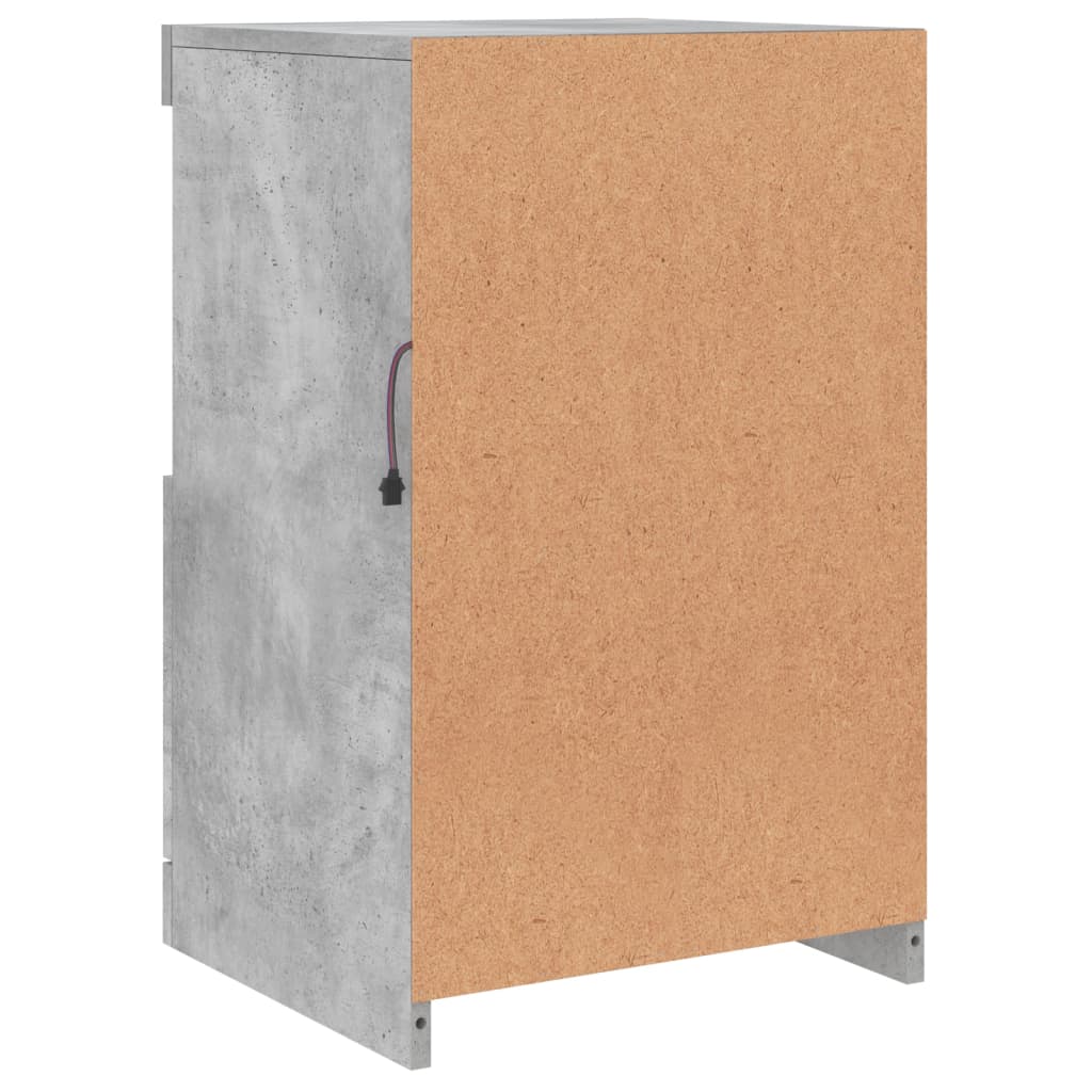 Servanta cu lumini LED, gri beton, 41x37x67 cm — imaginea 9