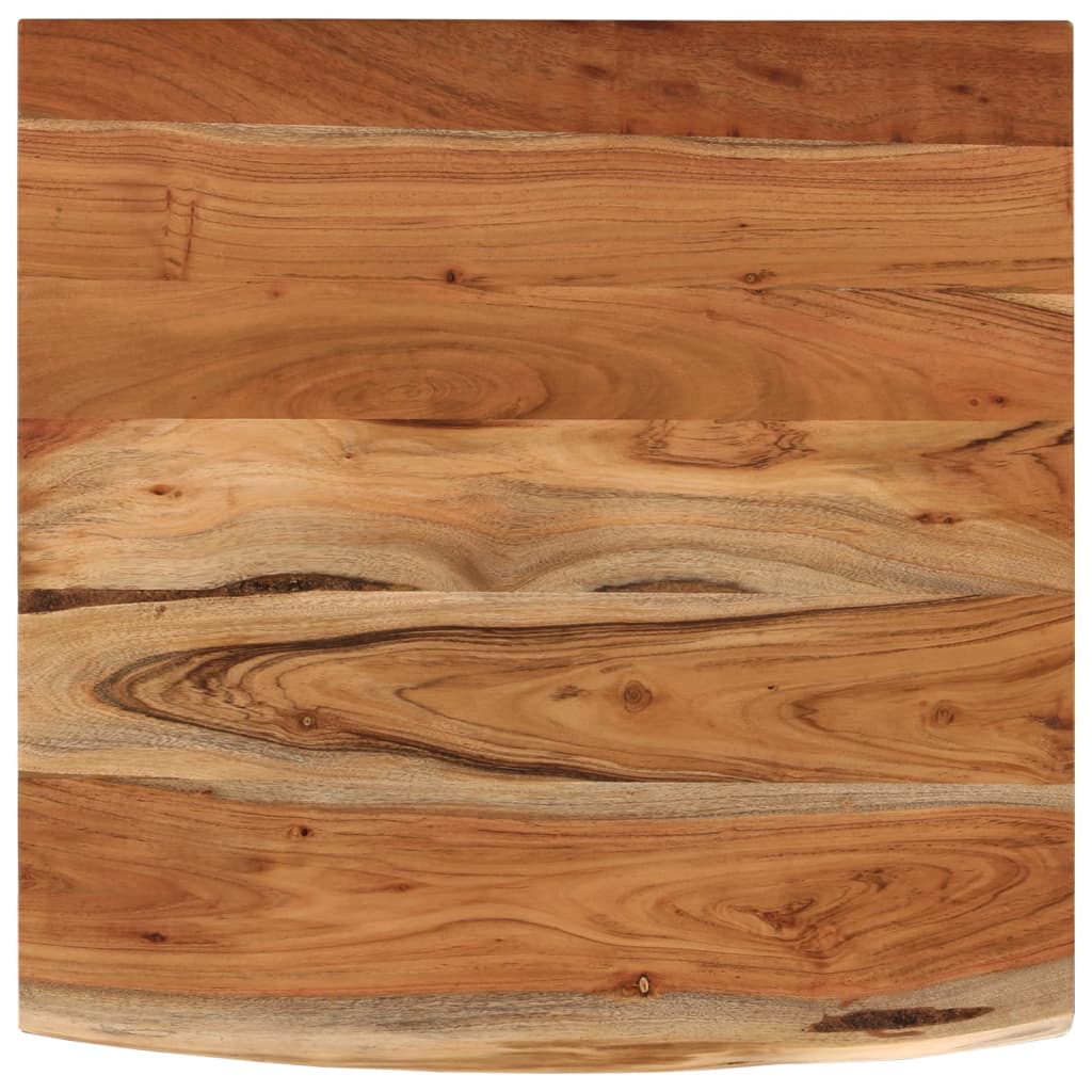 Blat birou 80x80x2,5 cm, patrat, lemn masiv acacia margine vie