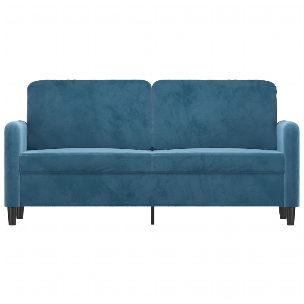 Canapea cu 2 locuri, albastru, 140 cm, catifea — imaginea 3