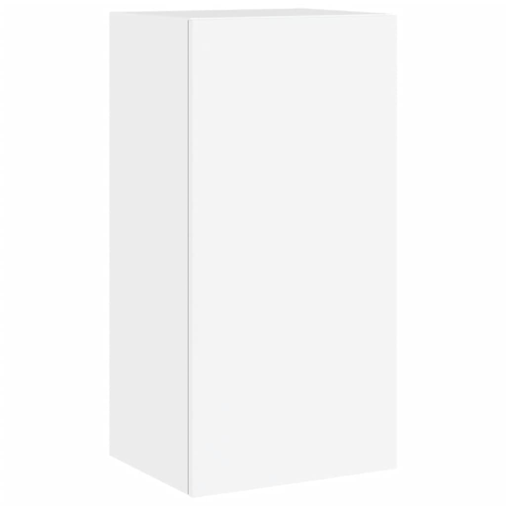 Comode TV de perete cu lumini LED, 4 piese, alb — imaginea 9