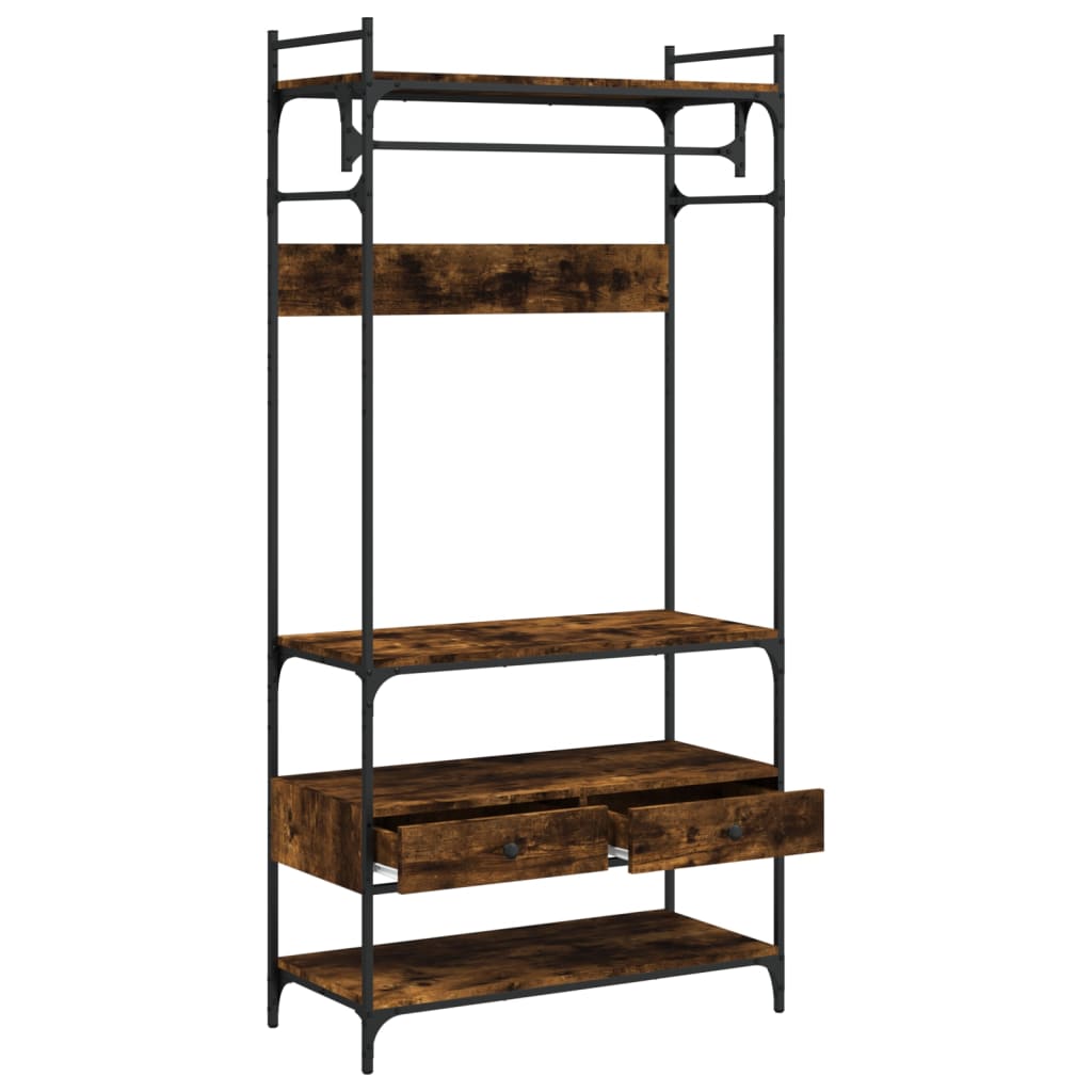 Sifonier cu sertare stejar fumuriu 89x39x184,5 cm lemn compozit — imaginea 5