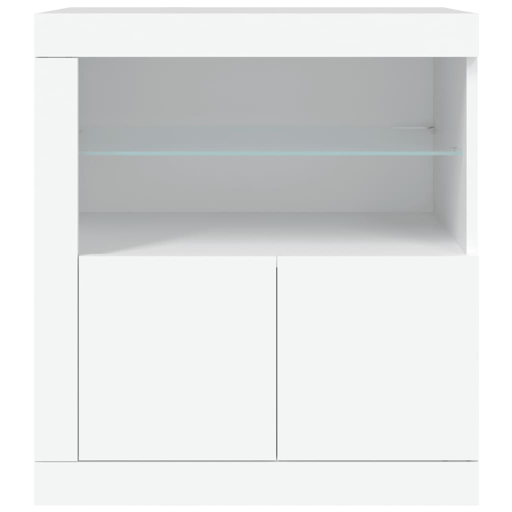 Servanta cu lumini LED, alb, 60,5x37x67 cm — imaginea 6