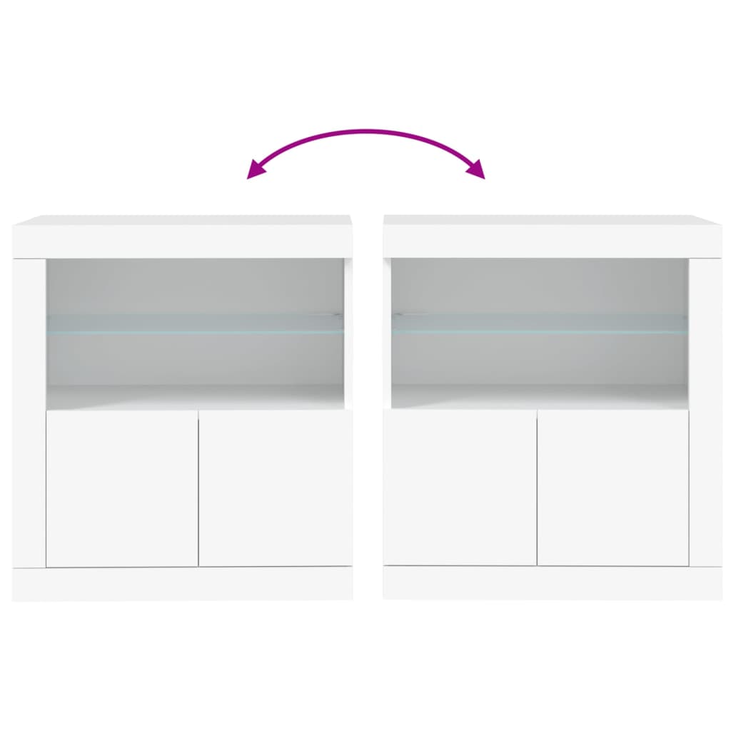 Servanta cu lumini LED, alb, 60,5x37x67 cm — imaginea 10
