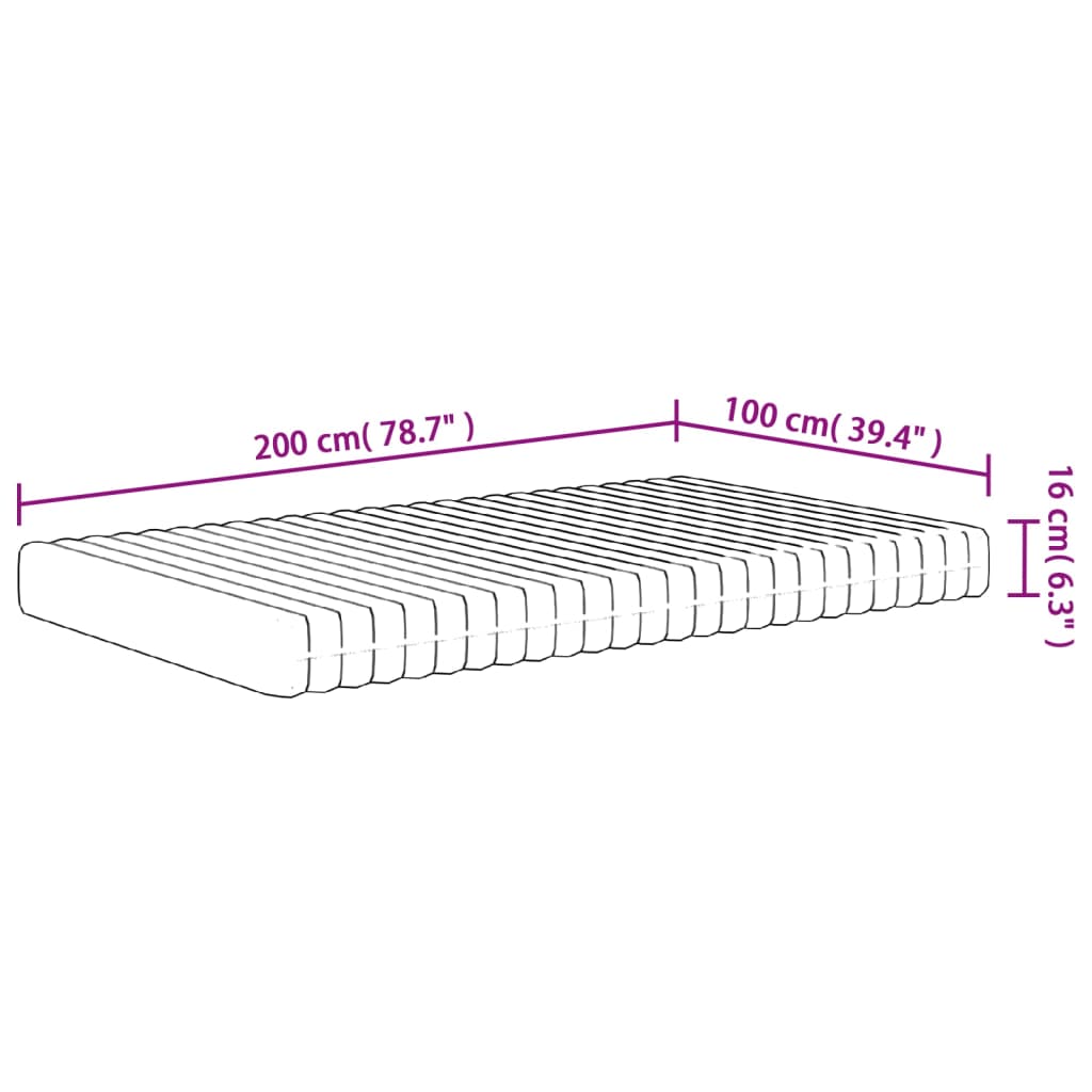 Saltea din spuma, fermitate medie moale, 100x200 cm — imaginea 7
